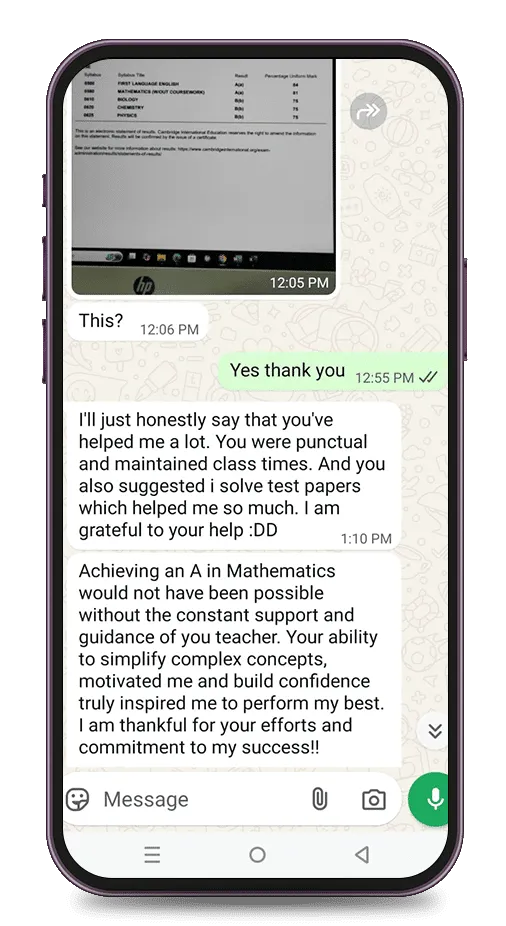 testmonial, Exam result