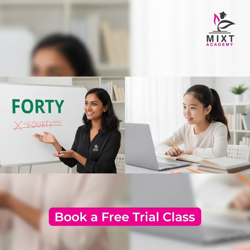 parent helping a child with english homework at home