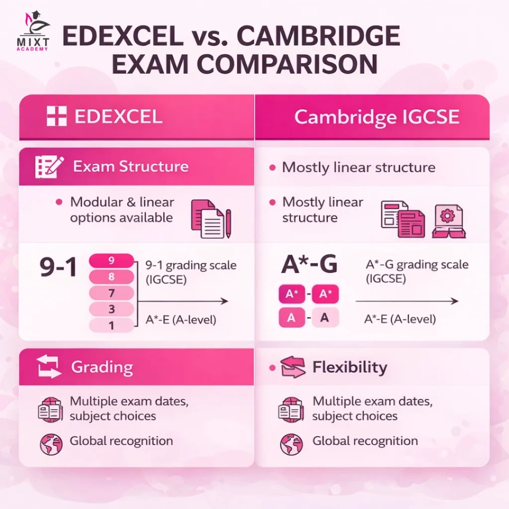  Edexcel vs Cambridge exam structure and grading comparison 
