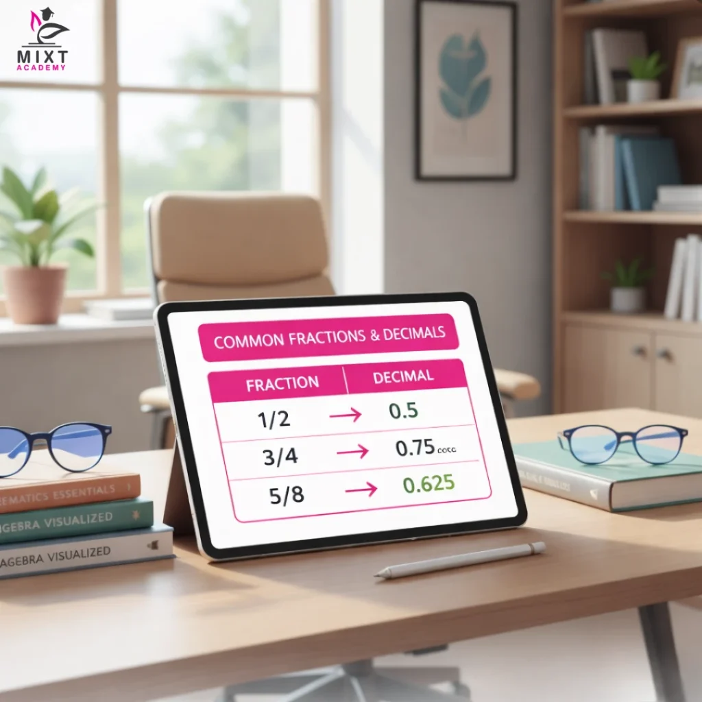 Fraction to decimal chart
